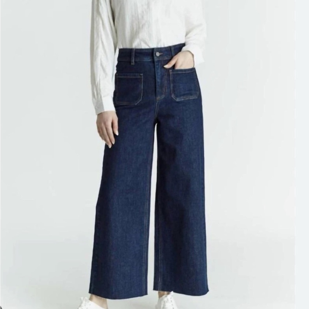 Oat New York Wide leg patch pocket Denim Jeans EUC